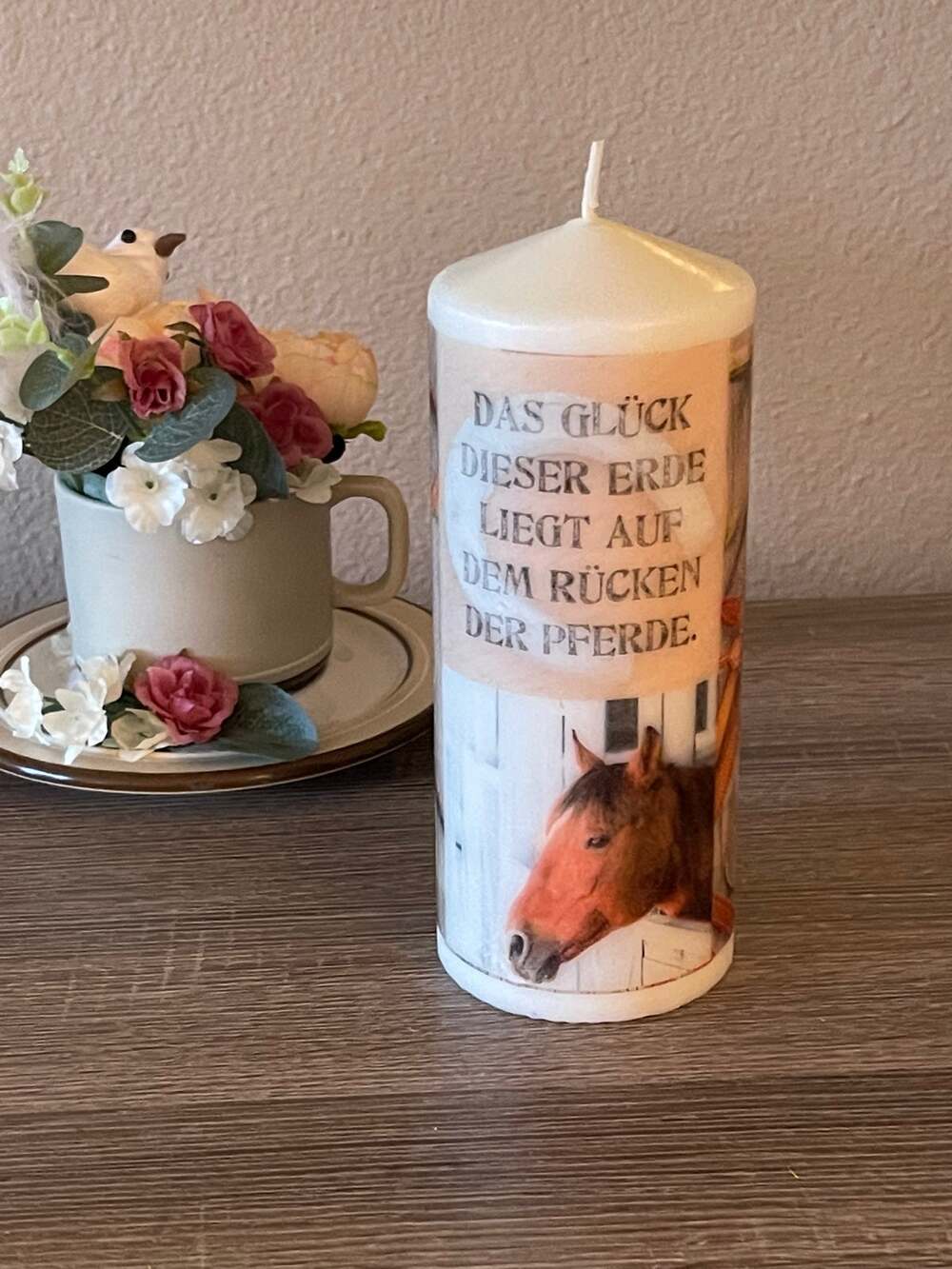Hand Decorated Cute Non Scented  Horse Candle